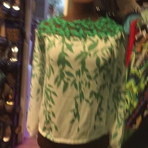 White and green blouse